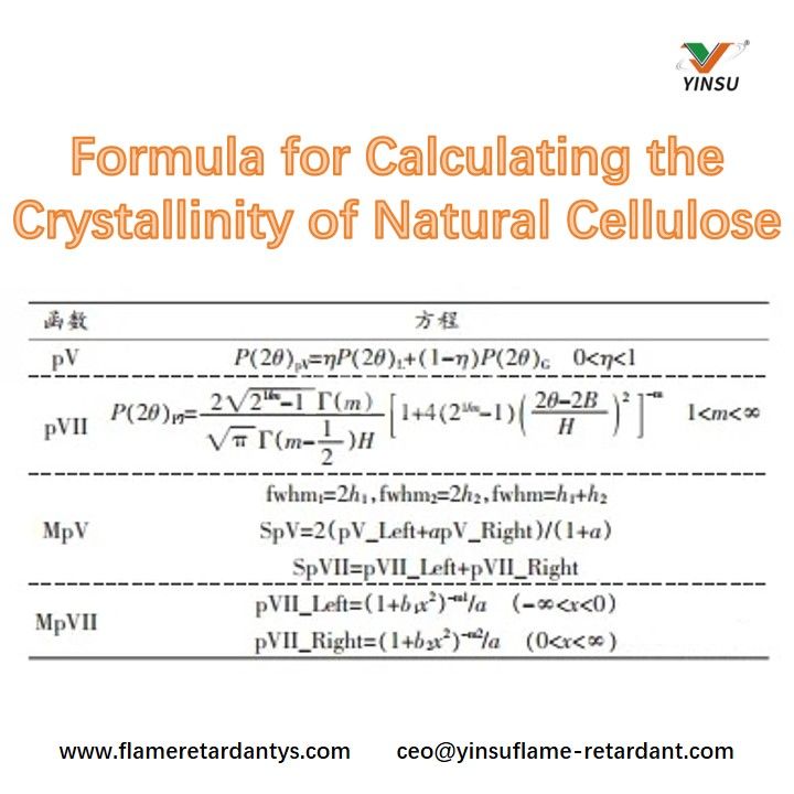Formula for Calculating the Crystallinity of Natural Cellulose Fórmula para calcular la cristalinidad de la celulosa natural