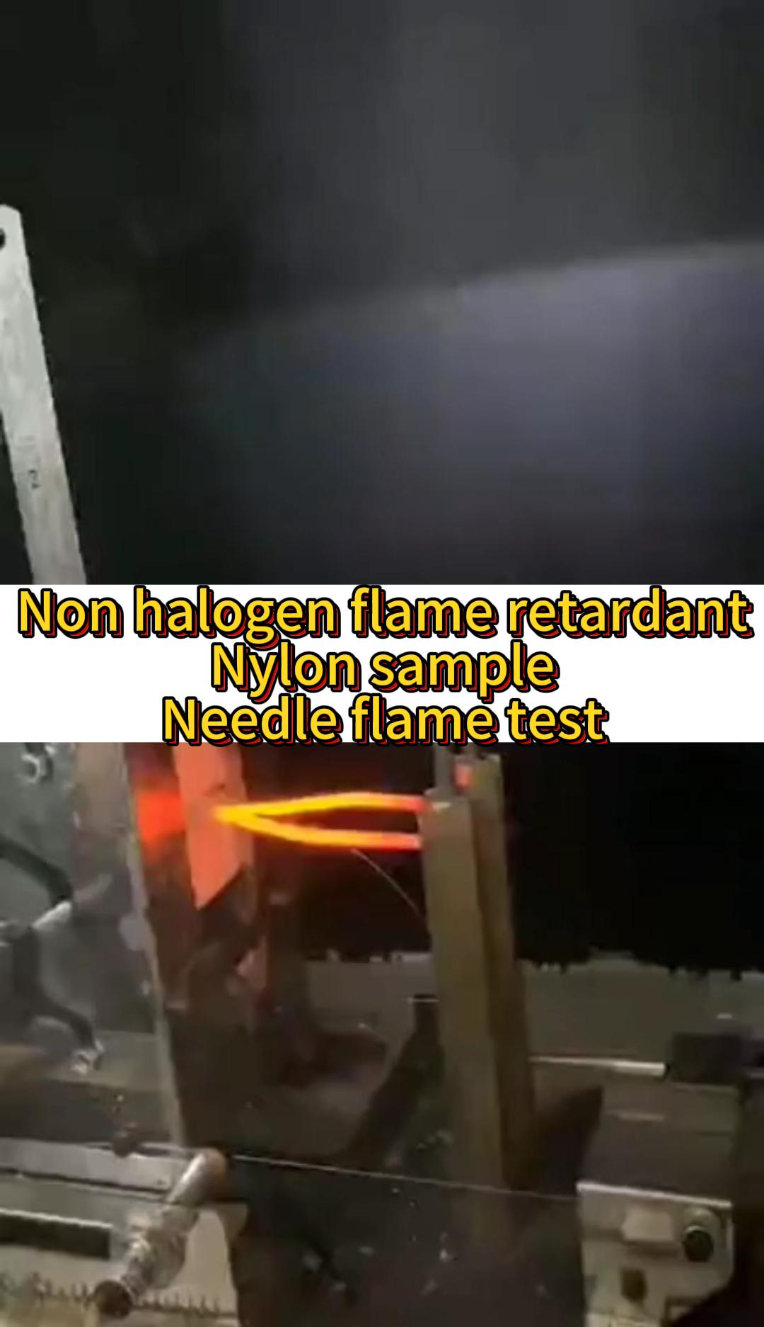 Prueba de aguja de retardante de pp de llama.mp4