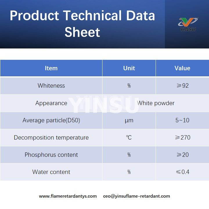 Hoja de datos t&eacute;cnicos de productos