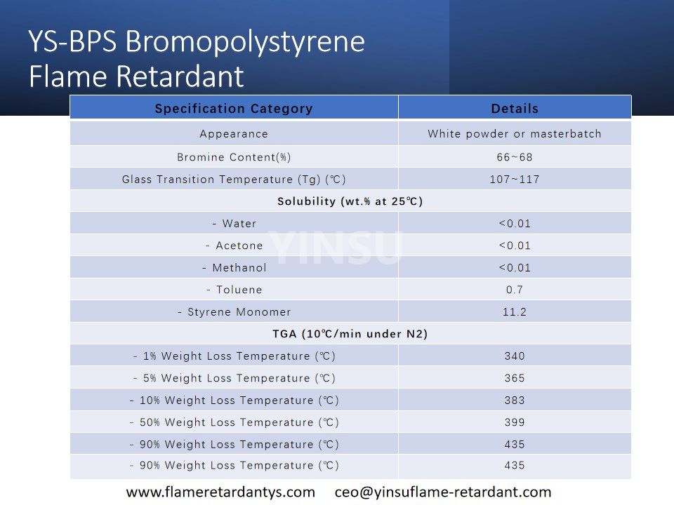 Retardante de llama de bromopoliestireno YS-BPS