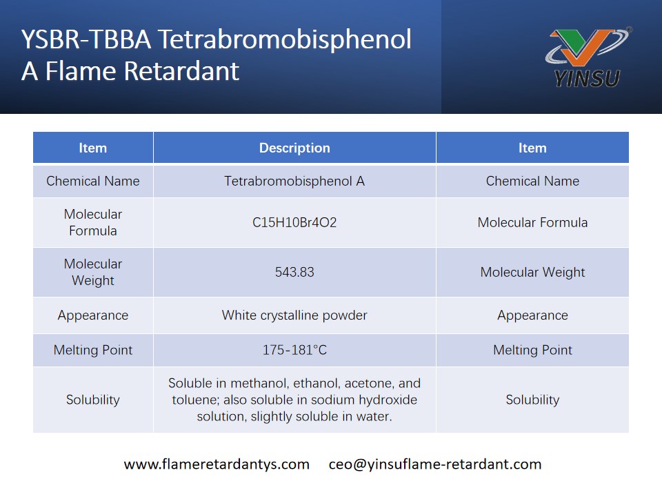 YSBR-TBBA Tetrabromobisfenol A retardante de llama