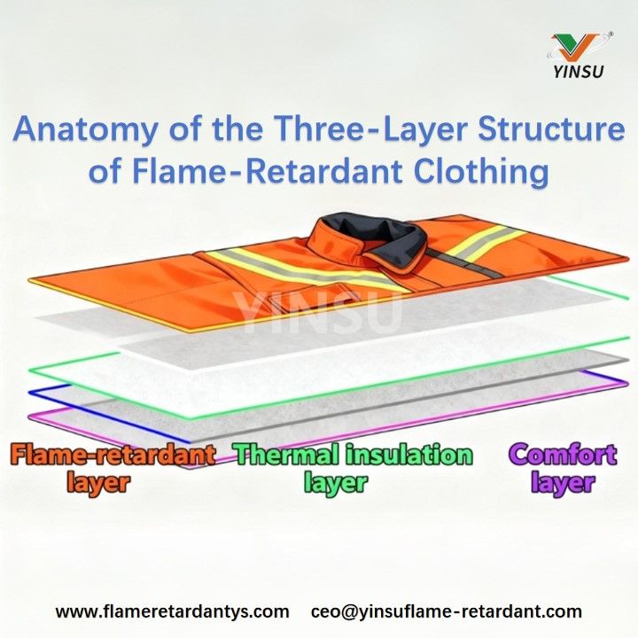 Anatom&iacute;a de la estructura de tres capas de la ropa ign&iacute;fuga