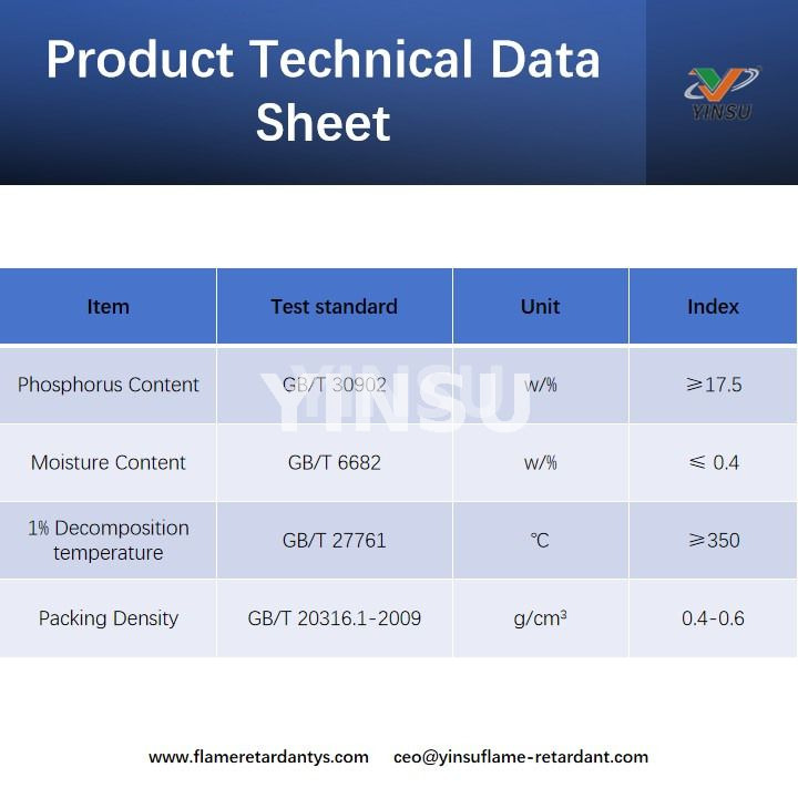 Hoja de datos t&eacute;cnicos de productos