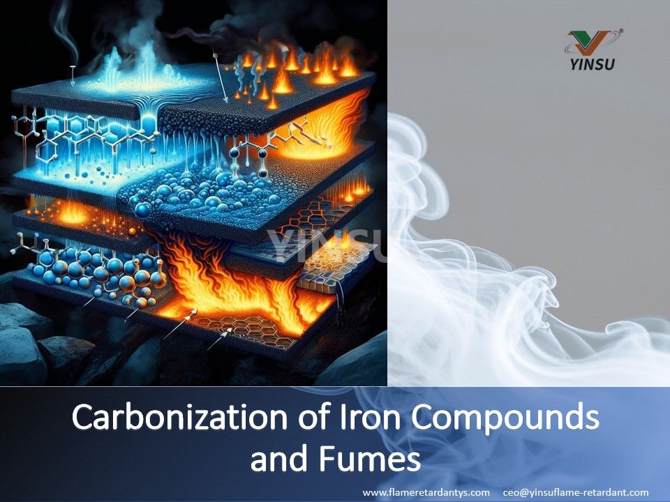 Carbonización de compuestos y humos de hierro.